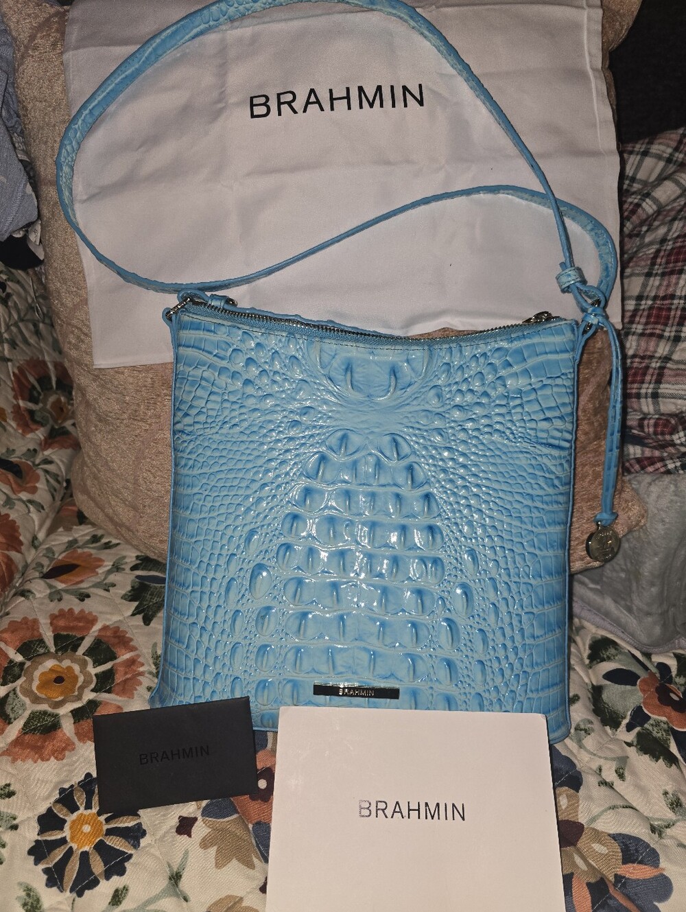 EUC - Brahmin Katie Crossbody bag in Tropic Blue Melbourne - Picture 2 of 9